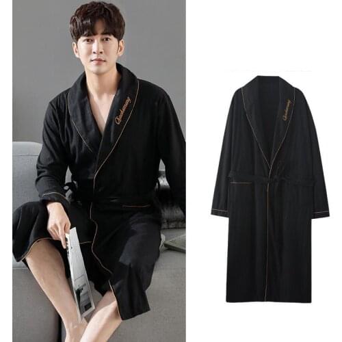 NANWUYUNYI Men's Bathrobes With Embroidery