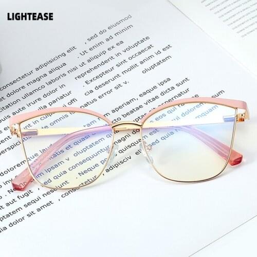 New Optical Glasses Frame Women Myopia Prescription Eyeglasses Frame Ladies Alloy Eyewear Female Fashion Clear Cat Eye Glasses