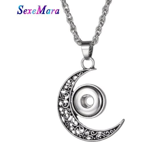 New 12mm Multi Style Snap Button Necklace with Chian Fashion Metal Snap Pendant Necklace Fit 12mm Snap Button Jewelry for Women