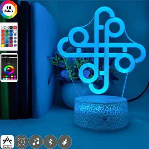 Novelty Night Light LED Chinese Fancy Knots Nightlight 3D Baby Room Desk Lamp Color Change Holiday Party Hotel Atmosphere Decor