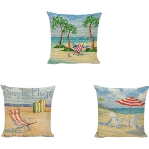 Hot Sale New Arrive Beach Signposts Cushion Cover Sofa Throw Pillow Car Chair Home Decor Leisure Sunshade Pillowcases Decorative