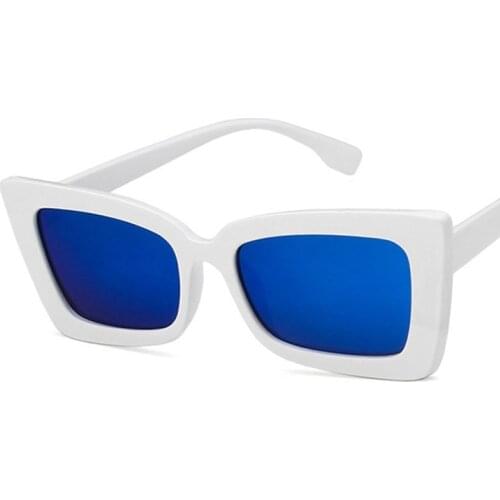 New Fashion Butterfly Women Sun Glasses Classic Silver Mirror Sunglasses Plastic Anti-Reflective Out Door Glasses UV400