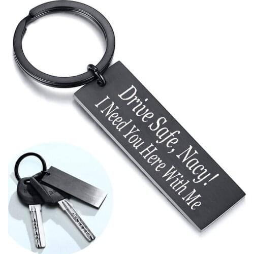 Personalized Drive Safe Keychain I Need You Here With Me for Husband Dad Boyfriend Gifts Fathers day Birthday Gift