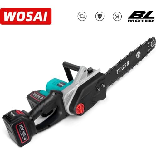 WOSAI 20V Brushless Electric Chainsaw MT-Series Lithium battery Cordless Chainsaw Wood Cutter Woodworking Garden Tools