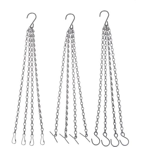 Hanging Baskets Plant 4 Pot Basket Holder 4 Point Flower Pots Hanging Chains