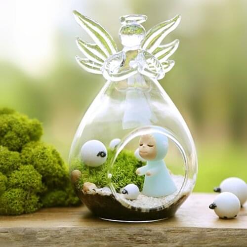 Clear Hanging Vase Glass Hydroponic Flowers Vase/Fairy Garden DIY Terrarium/Candlestick