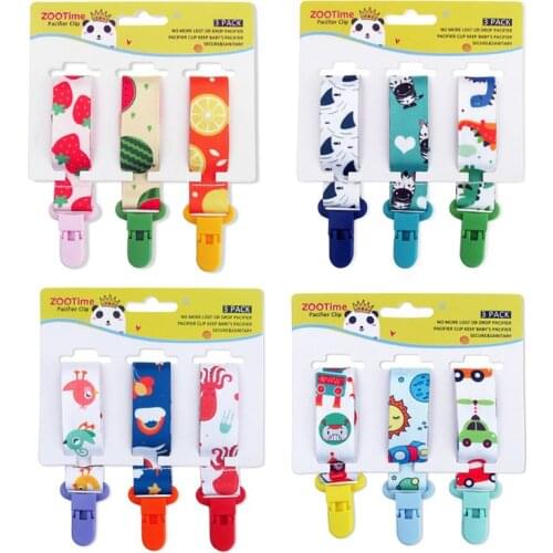 Dummy Clips Baby Pacifier Clips 3 Pack Pacifier Holder Straps for Girls Plastic Teething Clips Modern Unisex Design Y4QA