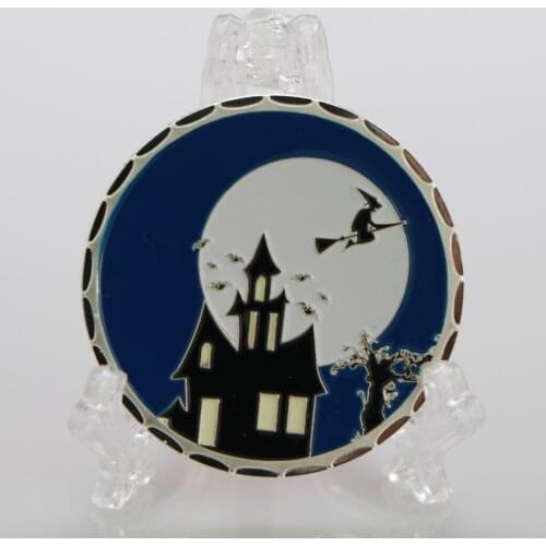 Halloween Luminous Commemorative Coin Halloween Luminous Dot Paint 999 Silver-plated Badge Coin Gifts Crafts Collection