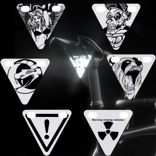 GUSTAVO MTB bike Reflective Sign logo Cycling Triangle Tiny Reflector cycling warning sign Safety Decor Bikes Accessories