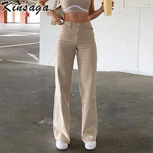 Vintage Y2k Baggy Flare Jean Mom Fashion Street E Girl High Waist Stretch Wide Leg Denim Pants Women Harajuku Ins Khaki Trousers