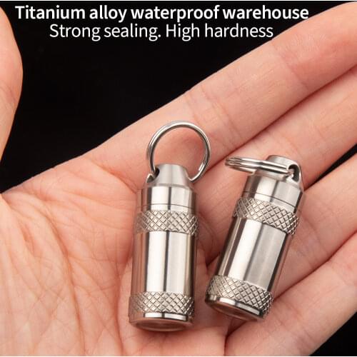 Titanium alloy waterproof storage medicine box EDC mini pill portable keychain storage bottle medicine jar small