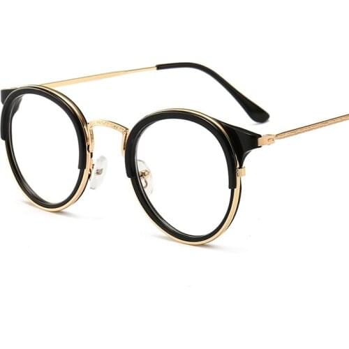 High End Retro Metal Oval Gold Glasses Frame Custom Glass Frames Optical Eyewear