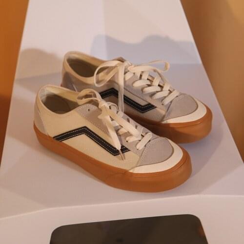 Retro womens canvas shoes 2021 spring and autumn trend students all-match thick-soled low-top comfortable casual shoes hot sale