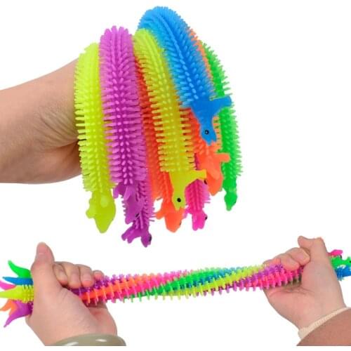 1/3/6pcs Funny Worm Noodle Stretch String Anti Stress Relief Toy Dinosaur TPR Rope String Autism Vent Toy for Kid Christmas Gift
