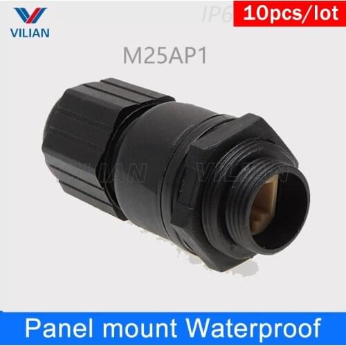 Metal Shielding CAT5E CAT6 socket Outdoor waterproof RJ45 Panel Mount LAN Connector Ethernet Adapter AP Box 8P8C 10 units