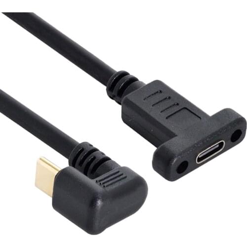 180 Degree U Shape Back Angled USB-C USB 3.1 Type C Male to Female Extension Data Cable 30cm