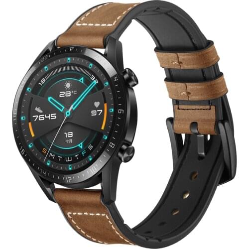22mm Huawei watch GT 2 strap For Gear S3 Frontier band GT2 46 22 mm Leather Watrchband Bracelet Samsung Galaxy watch 46mm strap