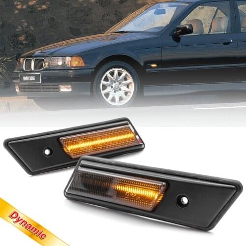 2X Lateral Side Marker LED Sequential Turn Signal Indicator Lights for BMW 3 Series E36 Pre-Facelift M3 325i 318tds 1992 1993