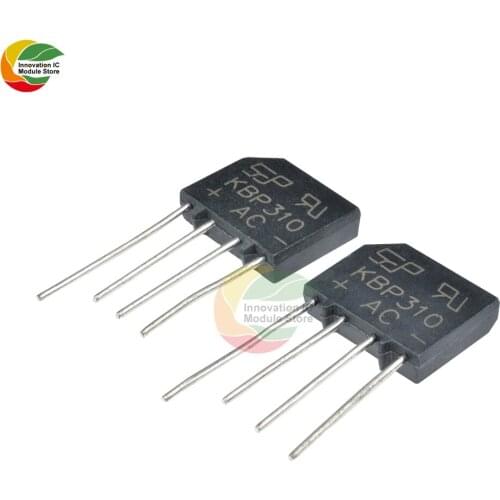 5PCS Diy Electronic High Temperature Soldering KBP310 SIP-4 3A 1000V Diode Bridge Rectifier Single Phase Bridge Rectifier
