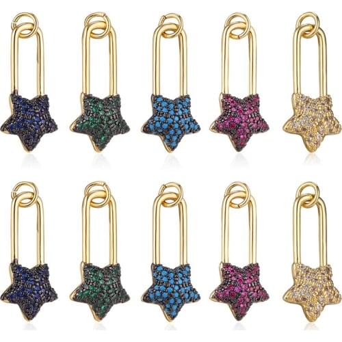 AAA Cubic Zirconia Star Pendants For DIY Jewelry Accessories Supplies Crystal Sea Star Charms Pendant Necklace Finding