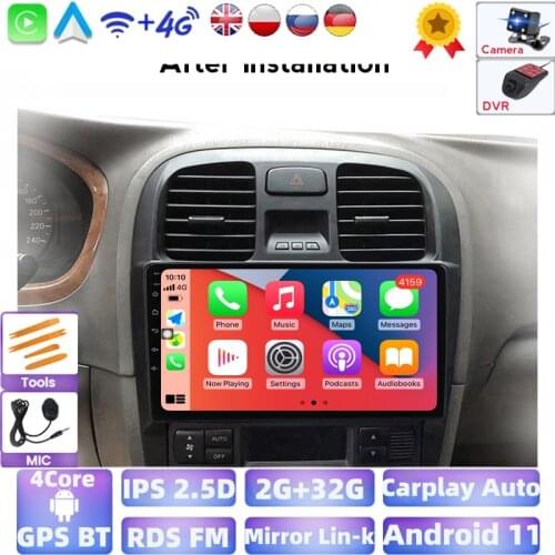 1024*600 Android System 4Core Car GPS Navigation For Hyundai Sonata Fe 2001-2012 Auto Radio Multimedia Player Support Carplay
