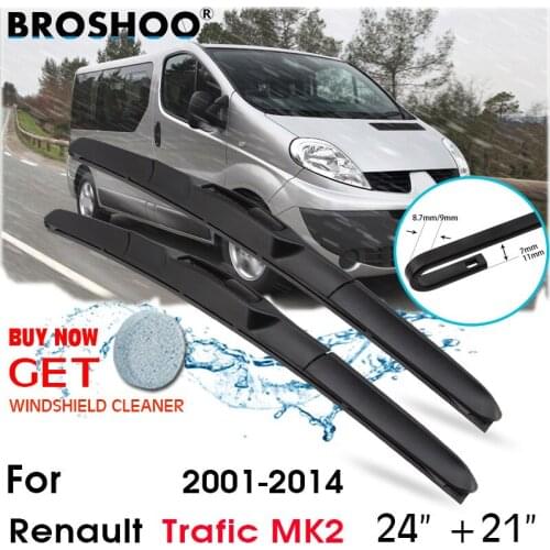 Car Wiper Blade Front Window Windscreen Windshield Wiper Fit Blades Accessories For Renault Trafic MK2 24''+21'' 2001-2014