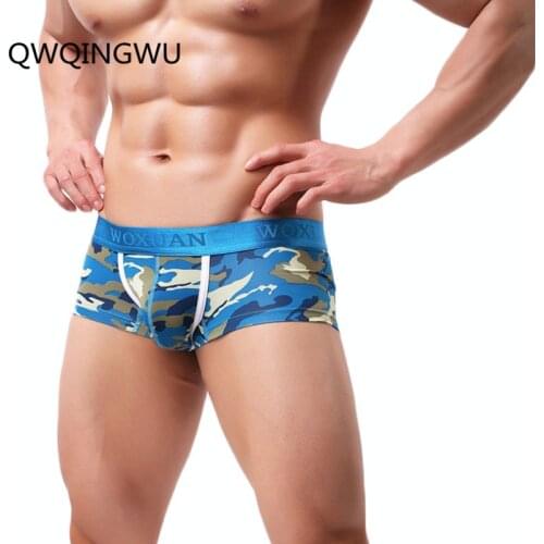 Brand Male Underwear Men Boxer Shorts Breathable Nylon U Convex Boxers Sexy Tide Camouflage Cueca Boxers Trunk Shorts