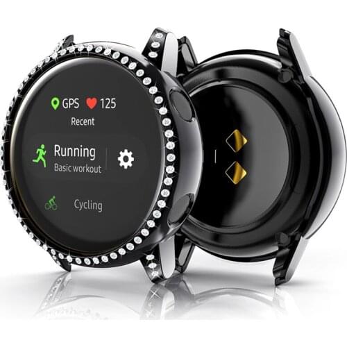 Case for Samsung Galaxy Watch Active Anti-Scratch Watch Cover with Zirconum Drill