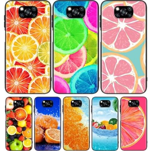 Summer Fruit Orange For Xiaomi Poco X3 NFC M2 X2 F2 C3 M3 Pocophone F1 Pro Mi Play Mix 3 A2 A1 6 5 lite Phone Case
