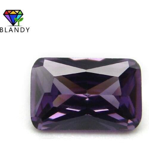 Hot Sale Purple Red CZ Stone 4*6~13*18mm Octangle Cut AAAAA Quality Amethystine Cubic Zirconia Stone Synthetic Gems For Jewelry