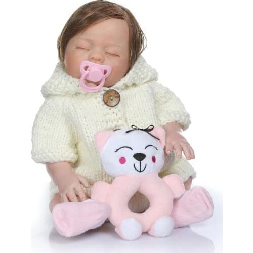 NPKCOLLECTION 50CM full body silicone reborn baby doll Bebe reborn boneca girl hand paint red skin rooted hair bath toy gift