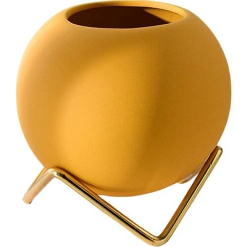 Concise Vase Crafts Ceramic Round Flower Pot Vase Decoration Home Bedroom Living Room Study Wedding Table Statue Decor Supplies