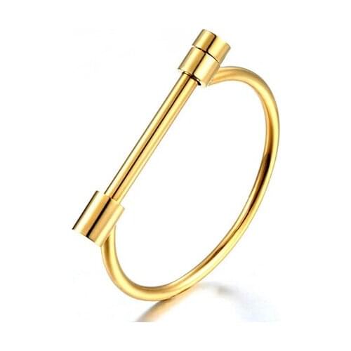 Fashion Shackle Screw Bracelet Cuff Gold Colour Bangle Stainless Steel Bangles Bracelets For Women Love woman Bracelet Wholesal