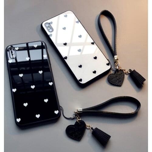 Tempered Glass Case For IPhone 12 11 Pro Max Se 2020 Hard Cover For IPhone 12 6 6S 7 8 Plus X Xr Xs Max 5 SE2 Strap