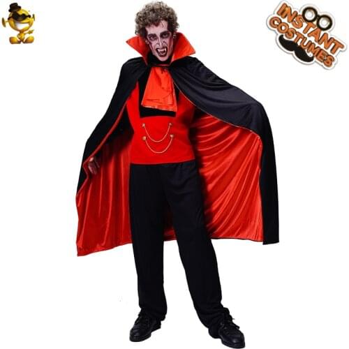Men Luxury Vampire Costumes Halloween Dress Up Carnival Cosplay Vampire Fancy Dress With Cloak