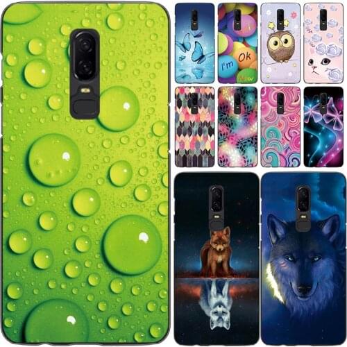 Soft Phone Case for Oneplus 6 / One plus 6 1+6 Cases Panda Funda Colorful Flower Silicone TPU Back Cover Shell