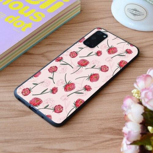 For Samsung Обои На Рабочи Flower Art Print Soft Silicone Matt Case TPU Cover Galaxy S Note M and Galaxy A