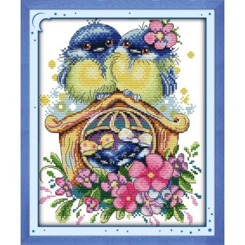 Counted Cross Stitch Kit Warm Home Needlework Patterns 11CT 14CT Printed Stamped Fabric Embroidery Room Decoration Canvas Thread