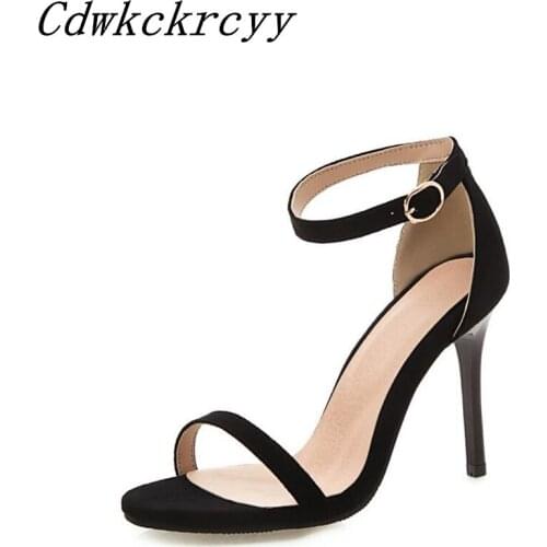 Summer New pattern Europe and America fashion High-heeled Women sandals black sexy Open toe temperament Women sandals 34-46