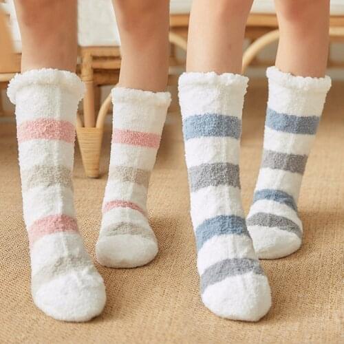 Autumn And Winter Coral Velvet Floor Socks Towel Socks Female Adult Sleep Socks Plus Velvet Thick Slippers Socks Carpet Socks