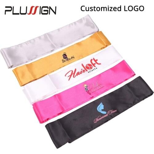 Plussign Personalized Custom Satin Edge Laying Scarf For Lace Frontal Wigs Black Pink White Edges Hair Wrap Wig Grip Headband