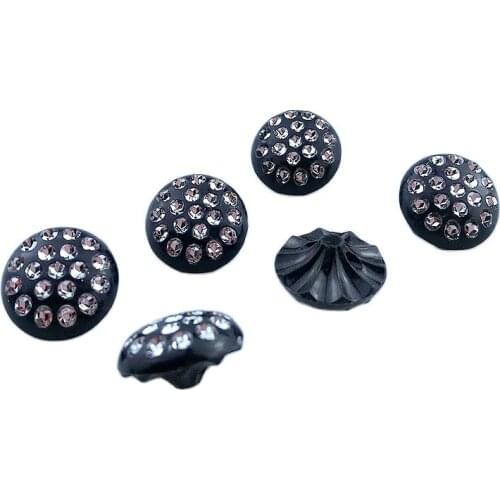 HL 20mm 5PCS/20PCS Black Overcoat Sweater Buttons With Rhinestone DIY Apparel Sewing Accessories