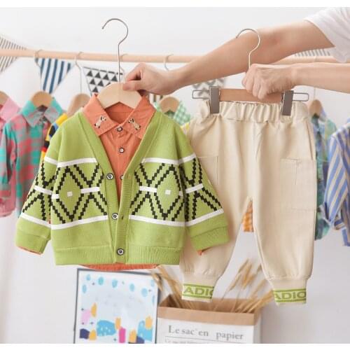 Spring Autumn Kids New Cartoon Fashion Clothes Boys Baby Girls Coats Shirts Pants 3Pcs/Sets Children Outwear Casual Tracksuits