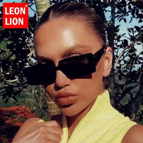 LeonLion 2021 Rectangle Sunglasses Women Luxury Brand Retro Eyewear for Women/Men Small Vintage Eyeglasses Women Oculos De Sol