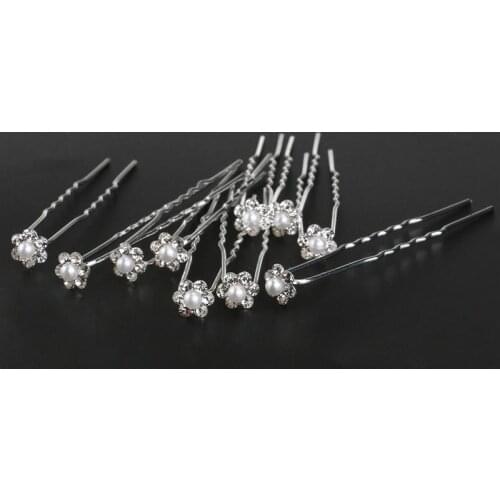 Bridal Headdress U-shaped Pin Pearl Pearl Diamond Womens Hairpin Hair Accessories Hair Buns Wedding Hair Accessories