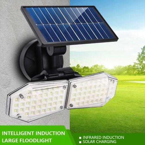 Backyard Solar Powered Light Fixture LED Flood Exterior Wall Pack Lamp Dimmable Motion Sensor Outdoor Gardening Patio Decoration