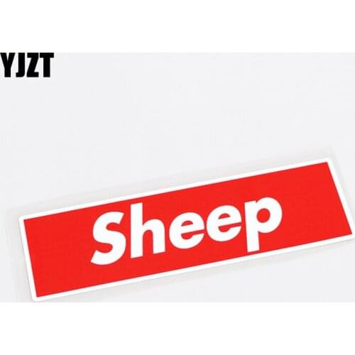 YJZT 14.1CM*4CM Red Letters SHEEP PVC Waterproof Decal Car Sticker 13-0353