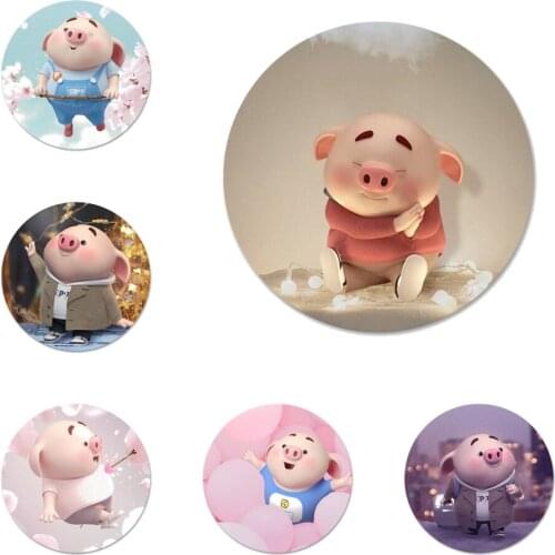 58mm Happy Pig Icons Pins Badge Decoration Brooches Metal Badges For Clothes Backpack Decoration