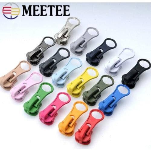 Meetee 20pcs 5# Metal Thick Zipper Head for Resin Zip Pull Slider DIY Repair Pillow Quilt Bedding Bags Sewing Clothes ZT005