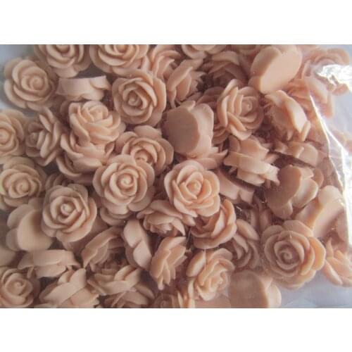 100pcs 18mm Rubber Pink Beautiful Rose Blank Flatback Resin Cabochon Charm Finding,Phone Decoration Kit,DIY Accessory Jewellery